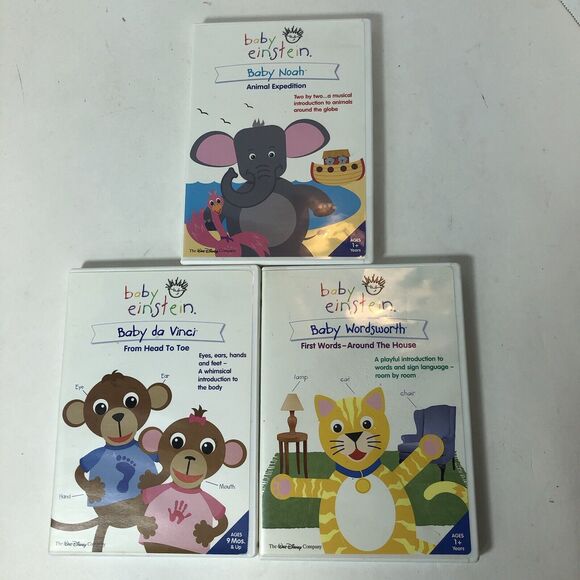 Baby Einstein Lot of 3 DVDs Early Education‎ Learn Noah Wordsworth da Vinci B1 - Picture 1 of 16